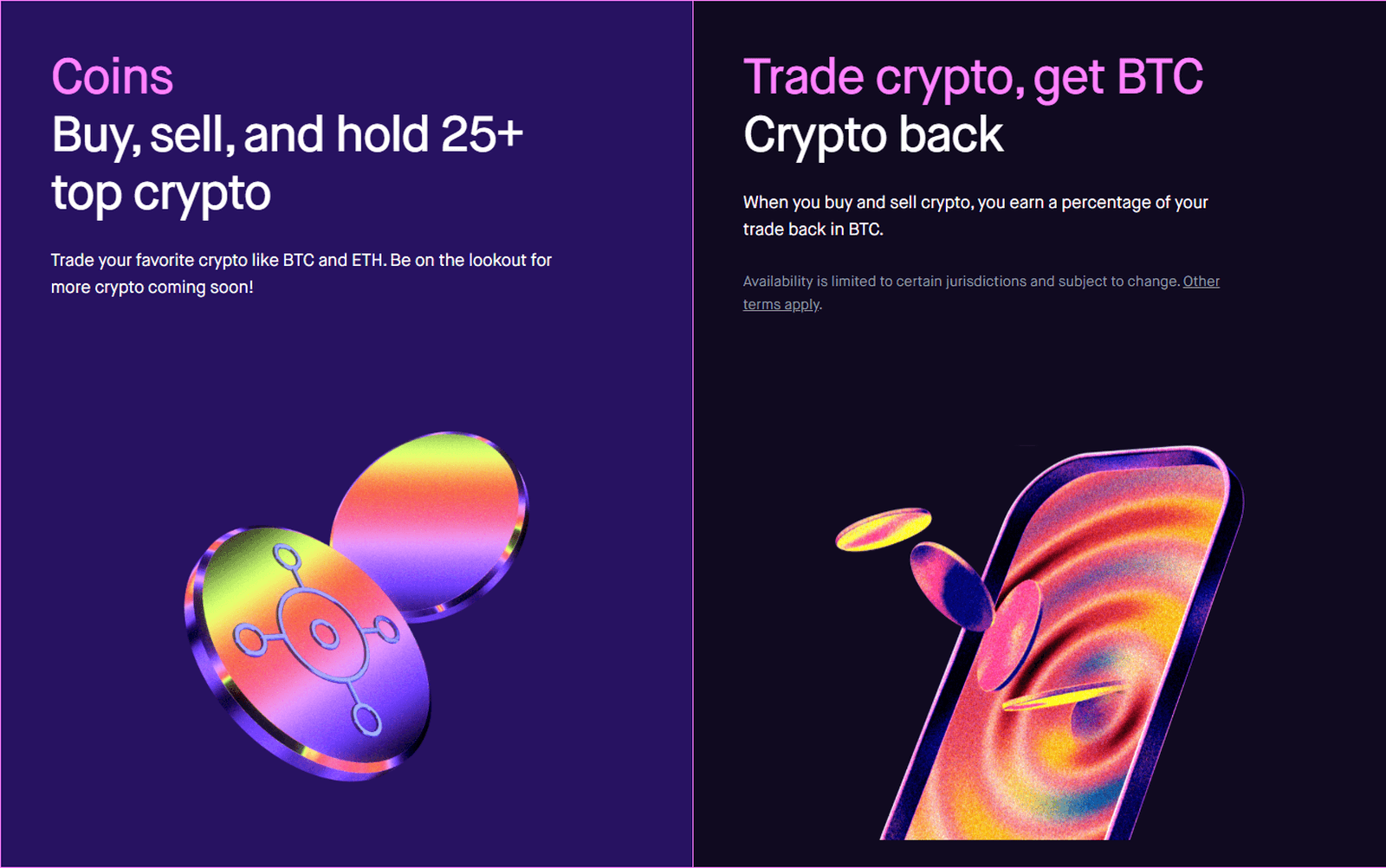 Number of tokens and cashback available for using Robinhood
